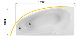 Карниз для ванны  дуговой 140x100 