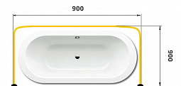 Карниз для ванны  П-образный 90x90 